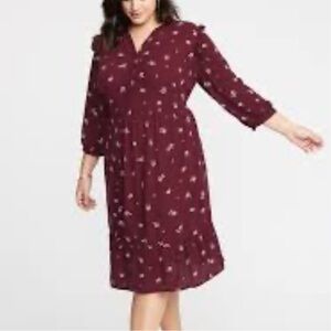 😍SHOW SPECIAL - OLD NAVY Burgundy Floral Dress 2X